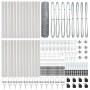Cerca hexagonal 1x100 m de acero galvanizado, Postes para cerca con espiga 13 pcs Ø32 mm 120 cm de acero galvanizado de , Pos...