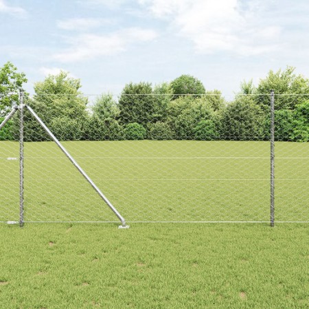 Cerca Hexagonal  1.4x100 m Acero Galvanizado, Postes de Cerca  con Estaca 13 piezas Ø32 mm 160 cm Acero Galvanizado | Foro24.es | Tu tienda online para hogar, jardín y más Foro24.es