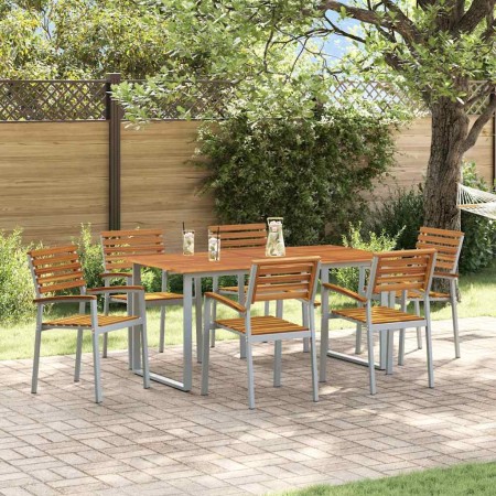 Conjunto de Comedor de Jardín 7 pcs Gris en Conjuntos de jardín | Comprar online en Foru.es