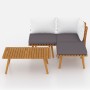 Muebles de jardín 4 piezas con cojines madera maciza de acacia de vidaXL, Conjuntos de jardín - Ref: Foro24-3087030, Precio: ...