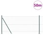 Cerca Hexagonal Verde 0.8x50 m de Acero, Postes de Cerca con Placas Base 13 pcs Ø32mm 90cm de Acero Galvanizado de , Postes d...