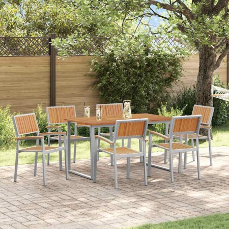 Conjunto de Comedor de Jardín 7 pcs Gris en Mesas de jardín | Comprar online en Foru.es