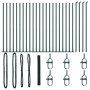 Cerca Hexagonal Verde 1.6x50 m Acero, Postes de Cerca con Base 13 pcs Ø32mm 88.5cm Acero Galvanizado de , Postes de cerca - R...