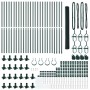 Cerca Hexagonal Verde 1.6x50 m Acero, Postes de Cerca con Base 13 pcs Ø32mm 88.5cm Acero Galvanizado de , Postes de cerca - R...