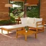 Muebles de jardín 3 pzas con cojines crema madera de acacia de vidaXL, Conjuntos de jardín - Ref: Foro24-3087278, Precio: 349...