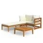 Muebles de jardín 3 pzas con cojines crema madera de acacia de vidaXL, Conjuntos de jardín - Ref: Foro24-3087278, Precio: 349...