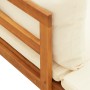 Muebles de jardín 3 pzas con cojines crema madera de acacia de vidaXL, Conjuntos de jardín - Ref: Foro24-3087278, Precio: 366...
