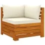 Sofá de jardín de 4 plazas con cojines madera maciza de acacia de vidaXL, Conjuntos de jardín - Ref: Foro24-3087289, Precio: ...
