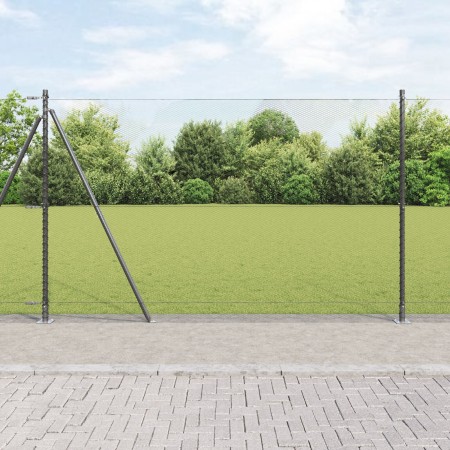 Cerca Hexagonal  Gris 1.6x10 m Acero, Postes de Cerca  con Placas Base 7 pcs Ø32mm 88.5cm Acero Galvanizado | Foro24.es | Tu tienda online para hogar, jardín y más Foro24.es