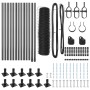 Juego de Cercas 2 piezas Gris Acero con Recubrimiento en Polvo de , Postes de cerca - Ref: Foro24-3353648, Precio: 100,56 €, ...