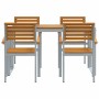 Conjunto de Comedor de Jardín 5 pcs Gris en Conjuntos de jardín | Comprar online en Foru.es