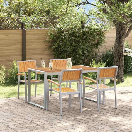 Conjunto de Comedor de Jardín 5 pcs Gris en Mesas de jardín | Comprar online en Foru.es