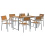 Conjunto de Comedor de Jardín 7 pcs Gris en Mesas de jardín | Comprar online en Foru.es