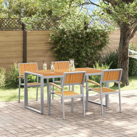 Conjunto de Comedor de Jardín 5 pcs Gris en Mesas de jardín | Comprar online en Foru.es
