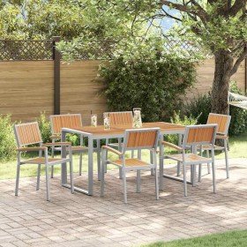 Conjunto de Comedor de Jardín 7 pcs Gris en Mesas de jardín | Comprar online en Foru.es