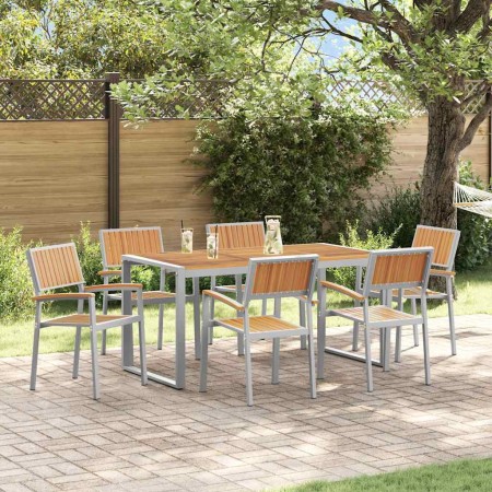 Conjunto de Comedor de Jardín 7 pcs Gris en Mesas de jardín | Comprar online en Foru.es