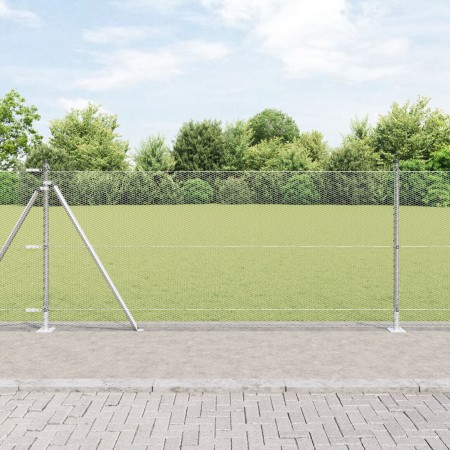 Cerca Hexagonal  1x10 m Acero Galvanizado, Postes de Cerca  con Placas de Base 7 pcs Ø32mm 110cm Acero Galvanizado | Foro24.es | Tu tienda online para hogar, jardín y más Foro24.es