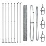 Cerca Hexagonal  1x10 m Acero Galvanizado, Postes de Cerca  con Placas Base 7 pcs Ø32mm 110cm Acero Galvanizado | Foro24.es | Tu tienda online para hogar, jardín y más Foro24.es