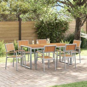 Conjunto de Comedor de Jardín 7 pcs Gris en Mesas de jardín | Comprar online en Foru.es