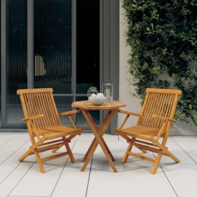 Juego de comedor para jardín 3 piezas madera maciza de teca de vidaXL, Conjuntos de jardín - Ref: Foro24-3087191, Precio: 283...