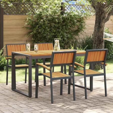 Conjunto de Comedor de Jardín 5 pcs Negro en Mesas de jardín | Comprar online en Foru.es