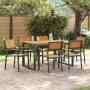 Conjunto de Comedor de Jardín 7 pcs Negro en Mesas de jardín | Comprar online en Foru.es