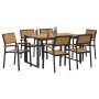 Conjunto de Comedor de Jardín 7 pcs Negro en Mesas de jardín | Comprar online en Foru.es