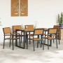 Conjunto de Comedor de Jardín 7 pcs Negro en Mesas de jardín | Comprar online en Foru.es