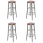 Taburetes de cocina 4 unidades MDF plateado y marrón en Taburetes de cocina | Comprar online en Foru.es