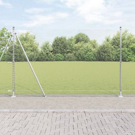 Valla Hexagonal  1.6x50 m Acero Galvanizado, Postes de Valla  con Placas Base 13 pcs Ø32mm 88.5cm Acero Galvanizado | Foro24.es | Tu tienda online para hogar, jardín y más Foro24.es