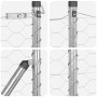 Cerca Hexagonal  0.6x100 m Acero Galvanizado, Postes de Cerca  con Placas Base 13 pcs Ø32mm 70cm Acero Galvanizado | Foro24.es | Tu tienda online para hogar, jardín y más Foro24.es