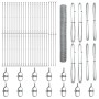 Valla Hexagonal 1.2x100 m Acero Galvanizado, VidaXL Soportes de Valla con Placas Base 13 pcs Ø32mm 68.5cm Acero Galvanizado d...
