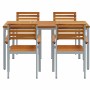 Conjunto de Comedor de Jardín 5 pcs Gris en Mesas de jardín | Comprar online en Foru.es