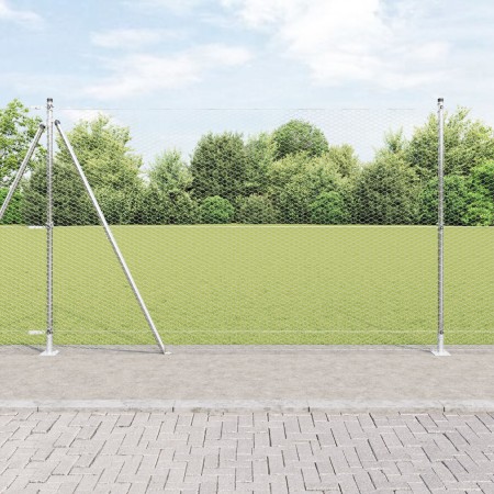 Cerca Hexagonal  1.6x100 m Acero Galvanizado, Postes de Cerca  con Placas de Base 13 pcs Ø32mm 88.5cm Acero Galvanizado | Foro24.es | Tu tienda online para hogar, jardín y más Foro24.es