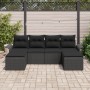 Conjunto de Sofá de Jardín Conjunto de 5 Negro Ratán tejido a mano de , Sofás de exterior - Ref: Foro24-3354142, Precio: 402,...