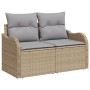 Set de 5 Sofás de Jardín con Cojines Beige de Ratán, Sofá de Jardín de 2 Plazas con Almacenamiento y Cojines Beige de , Sofás...