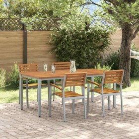 Conjunto de Comedor de Jardín 5 pcs Gris en Mesas de jardín | Comprar online en Foru.es