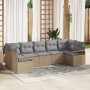 Conjunto de Sofá de Jardín de 7 Piezas con Cojines Beige de Ratán, Sofá de Jardín de 2 Plazas con Almacenamiento y Cojines Beige | Foro24.es | Tu tienda online para hogar, jardín y más Foro24.es