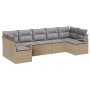 Conjunto de Sofá de Jardín de 7 Piezas con Cojines Beige de Ratán, Sofá de Jardín de 2 Plazas con Almacenamiento y Cojines Beige | Foro24.es | Tu tienda online para hogar, jardín y más Foro24.es