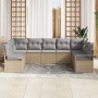 Conjunto de Sofá de Jardín de 7 Piezas con Cojines Beige de Ratán, Sofá de Jardín de 2 Plazas con Almacenamiento y Cojines Beige | Foro24.es | Tu tienda online para hogar, jardín y más Foro24.es