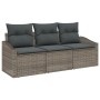 Conjunto de Comedor de Jardín de 3 Piezas con Cojines Gris Poliratán de , Sofás de exterior - Ref: Foro24-3355248, Precio: 24...