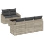 Conjunto de sofá de jardín de 6 piezas con cojines gris claro poliratán de , Sofás de exterior - Ref: Foro24-3355271, Precio:...