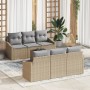 Juego de Sofás de Jardín de 7 Piezas con Cojines Beige Mimbre Poliéster | Foro24.es | Tu tienda online para hogar, jardín y más Foro24.es