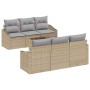 Juego de Sofás de Jardín de 7 Piezas con Cojines Beige Mimbre Poliéster | Foro24.es | Tu tienda online para hogar, jardín y más Foro24.es
