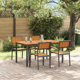 Conjunto de Comedor de Jardín 5 pcs Negro en Mesas de jardín | Comprar online en Foru.es