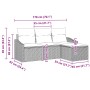 Juego de Sofá de Jardín de 4 Piezas con Cojines de Ratán Sintético Gris de , Sofás de exterior - Ref: Foro24-3355338, Precio:...
