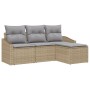 Juego de Sofá de Jardín de 4 Piezas con Cojines Beige Polímero de Rattan | Foro24.es | Tu tienda online para hogar, jardín y más Foro24.es