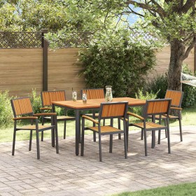 Conjunto de Comedor de Jardín 7 pcs Negro en Mesas de jardín | Comprar online en Foru.es
