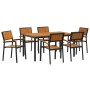 Conjunto de Comedor de Jardín 7 pcs Negro en Mesas de jardín | Comprar online en Foru.es