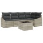 Conjunto de Comedor de Jardín de 6 Piezas con Cojines Gris de Polirratán de , Sofás de exterior - Ref: Foro24-3355401, Precio...